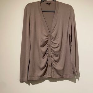 Lafayette 148 New York taupe long sleeved cardigan